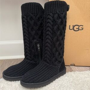 UGG Black Knit Winter Boots